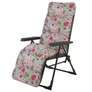 Záhradné lehátko - Malaga Garden Armchair plus A094-23PB sivé kvety