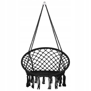 Závesné hojdacie kreslo - Závesné kreslo Makrama Swing Black Gabella