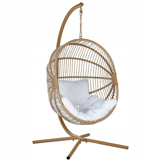 Záhradná stolička - Závesné kreslo s béžou Rattan Rack