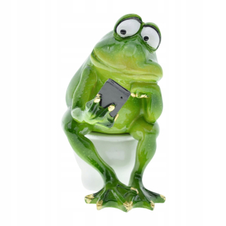 Vtipná kúpeľňa žaba socha socha zo živice