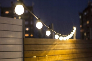 Záhradné girlandy - GIRLAND 15m Lampy 50ks záhradné LED žiarovky