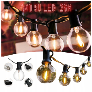 Záhradné girlandy - Girland Garden Lamps 50led Balkón Terrace 26m