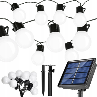 Záhradné girlandy - Girland Garden Solar Lamp 10 -LED veľké žiarovky