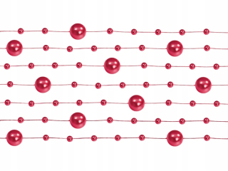 Pearl Garland Pearl Christmas Tree Red 650 cm