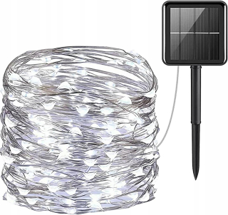 Záhradná závesná lampa - Solárne girlandské drôty záhradné lampy dekorácia na vianočný stromček 200 LED studené