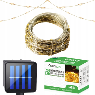 Záhradné girlandy - Solárne girlandské záhradné lampy 200led drôty