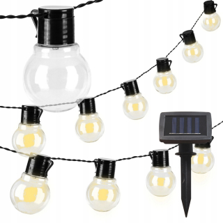 Záhradné girlandy - SLNEČNÁ ZÁHRADNÁ GARLANDA, 20 LED GÚL