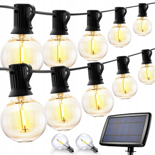 Záhradné girlandy - Solárne svetlo záhradné lampy 10,3 m +30x LED žiarovka 3W