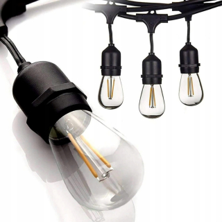 Záhradné girlandy - LED GARDNE GIRLAND 5M 10XE27 BULL1W