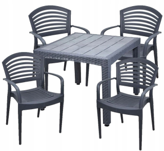 Graphite 4+1 Set Garden Furniture stolové stoličky Como