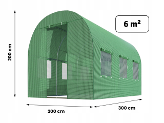 Fóliovník - ZADARMO GREANHOUSE 6M2 záhradný tunel pre rastlinné rastliny zeleniny FOLIAK 3X2X2
