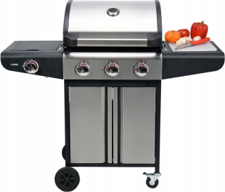 Plynový gril - 3+1 záhradný plynový gril 12,8 kW z nehrdzavejúcej ocele