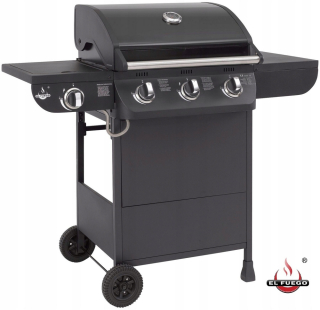 Plynový gril - El Fuego Columbus 3+1 Gas Grill 56x41cm Roe