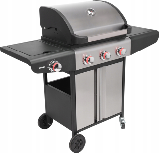 Plynový gril - Záhradný plynový gril 3 horáky + 1 strana 12,8 kW