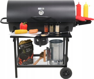 Gril na drevené uhlie - Garden Grill XL Barrel 3 Poličky + popol