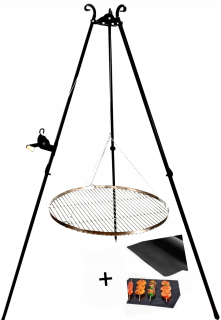 Záhradné ohnisko - Záhradný gril veľký nehrdzavejkový rošt Inox 80 cm