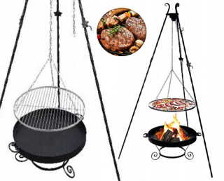 Záhradné ohnisko - Garden Grill Tri -navrhovaný kovaný rošt 60 Chrome krbu