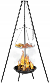 Záhradné ohnisko - Garden Grill Triangle rošt chrómový krb 50 cm