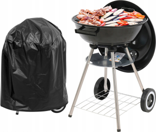 Gril na drevené uhlie - Kryt grilu na okrúhlych uhlíkových záhradách + kryt