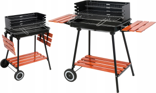 Gril na drevené uhlie - Coal Garden Grill Skladacie police strúhajte 53 cm