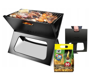 Gril na drevené uhlie - Uhoľná záhrada Grill Skladací kufor + osvetlenie
