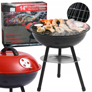 Gril na drevené uhlie - Round Garden Uhoľ gril s 36 cm krytom