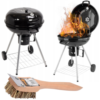 Gril na drevené uhlie - Round Carbon Grill s krytom Lund 54 cm +zadarmo