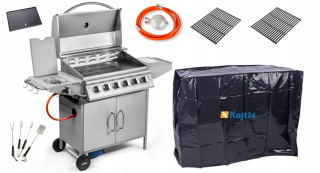 Plynový gril - 6in1 liatinový plyn z nehrdzavejúceho plynu