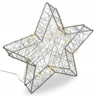 Hviezda 25 LED kovová dekorácia teplá biela 30 cm