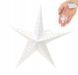 Star Lucerna zafarbená sklenená lampa s lampou 60 cm papier