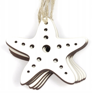 Star Wooden Pendant 16cm 6ks BN1027