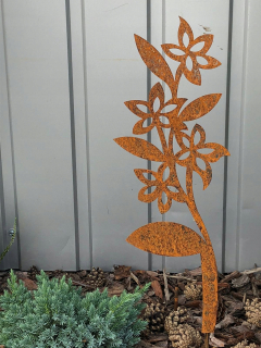 Značky s kvetmi záhradná dekorácia Corten 45 cm