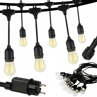 Záhradné girlandy - Girlanda veľké vonkajšie záhradné lampy 6 m 10 ks