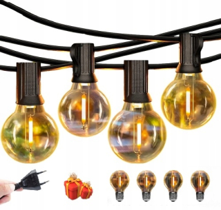 Záhradné girlandy - Garland Garden Lamps 30m 100+4 LED IP44 1W Non -Breaking Terrace Patio