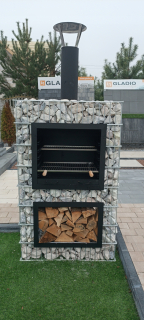 Záhradné ohnisko - Gabion Grill 160x50x100 záhradné krb