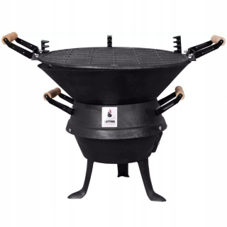 Gril na drevené uhlie - Barrel -cast Iron Grill, Coal, Cauldron, rošt