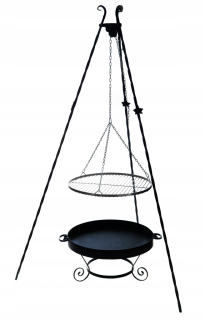Gril na drevené uhlie - Grill Trivers pokrývajú 190 cm chrómované brúsky 60
