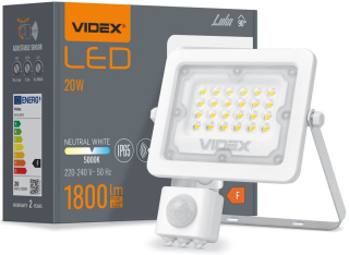 Záhradné halogény - Halogénová lampa LED 20W LABLE s viacnásobným senzorom bial video