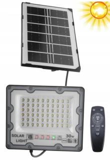 Uličná lampa - Halogénové LED solárna lampa 30W Street diaľkové ovládanie 5911