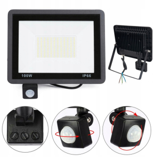 Osvetlenie na jazierko, rybník - Halogén 100 W LED svetlomet Slim Senzor pohybu