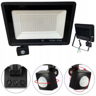 Osvetlenie na jazierko, rybník - Halogénové LED RAILER 150W SLIM SENZOR