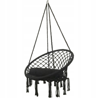Záhradná hojdačka - Čierny vankúš s otvorenou sieťou 80x60 Čierny vankúš 120 kg