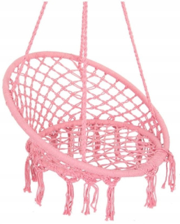 Záhradná hojdačka - Otvorená hojdacia hojdačka visiace kreslo 80x60cm Pink #H1