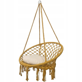 Závesné hojdacie kreslo - Hammock Openwork visiace kreslo 80x60cm s vankúšom Mio