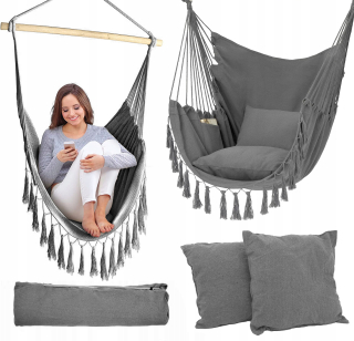 Závesné hojdacie kreslo - Hojdačka boho stolička brazílsky visiaci výkyv