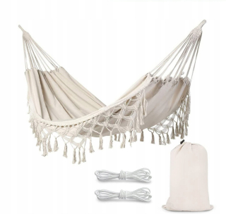 Záhradná hojdacia sieť hamak - Brazílska hojdačka, dvojitá záhrada 220x150 Boho