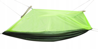 Záhradná hojdacia sieť hamak - Hammock s vystuženým rámom 200x100 cm + rukoväte