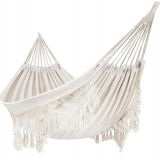Hamak do záhrady - Záhradná hojdačka xxl boho bujak + odkazy + puzdro