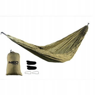 Záhradná hojdacia sieť hamak - Turistická hojdačka pre kemping 330x140 cm Neo 63-124