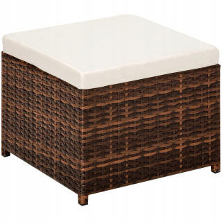Záhradné kreslo - Rattan Pouf Hoker z vankúša
